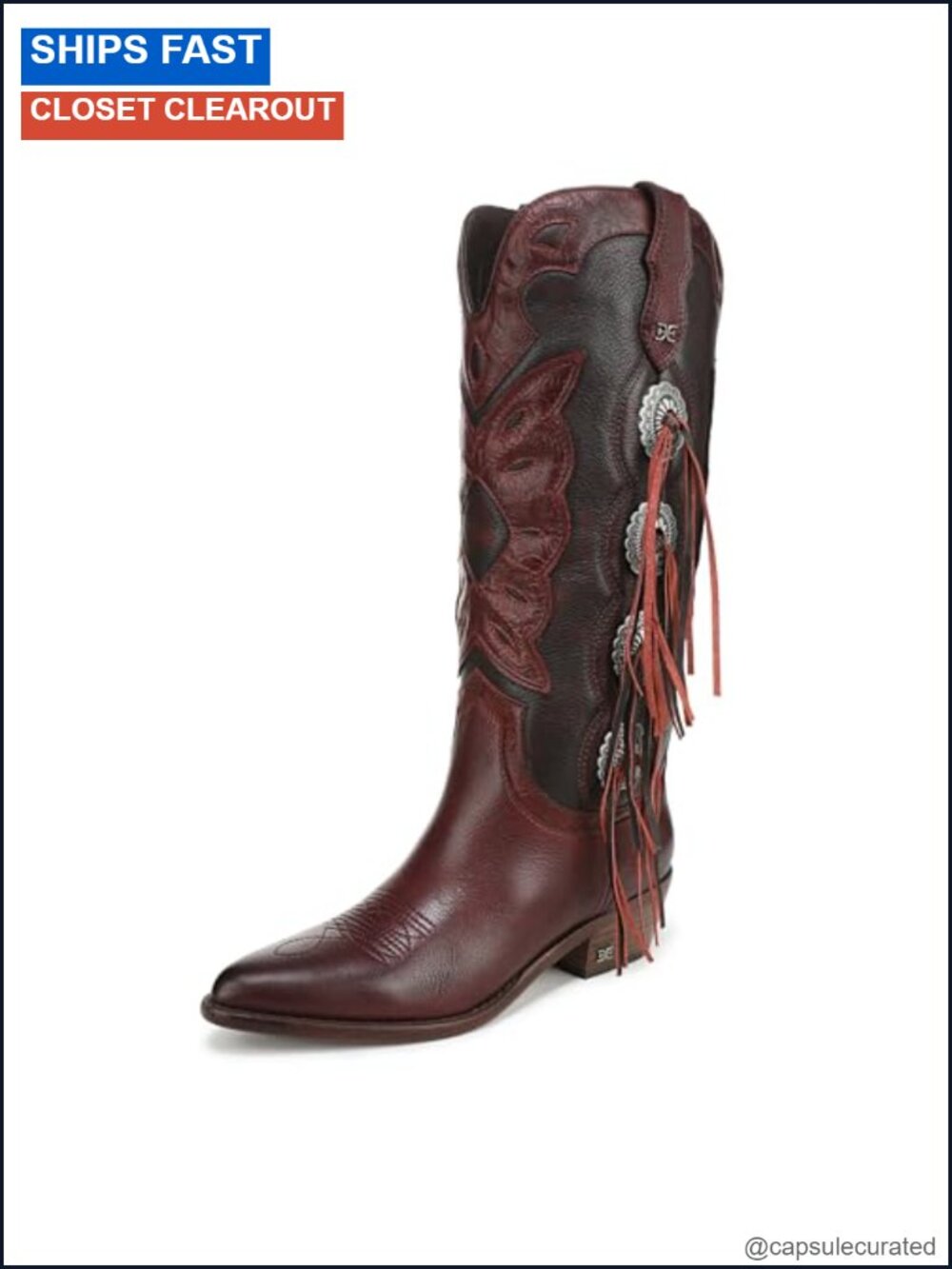Women's Western Fringe Boots Pull-On Leather Pointed Toe